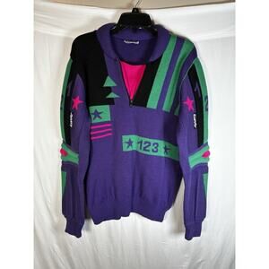 Vintage Eisbar Padded Ski Sweater Pullover Wool Size EU 50 US 40 M Downhill